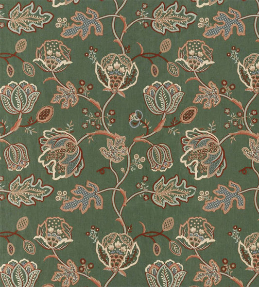 Theodosia Embroidery Fabric by Morris & Co Bottle Green
