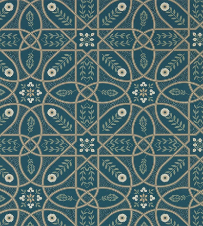Brophy Trellis Wallpaper by Morris & Co Deep Teal
