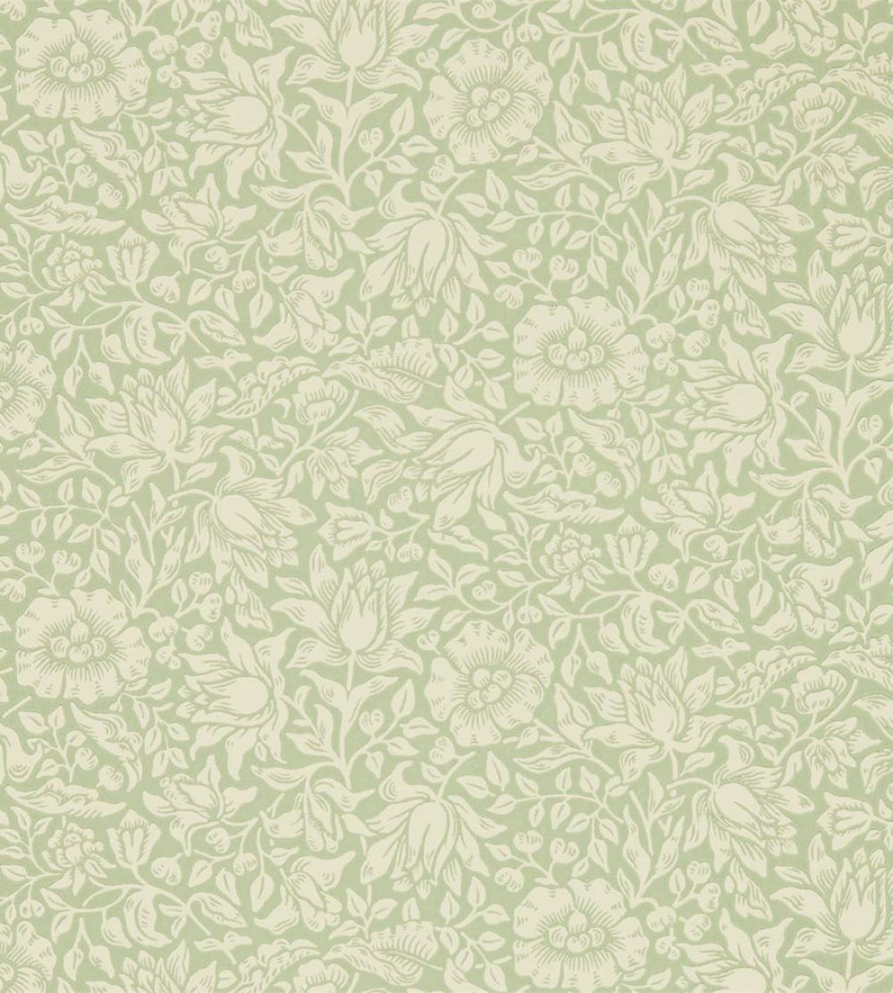 Mallow Wallpaper by Morris & Co Apple Green