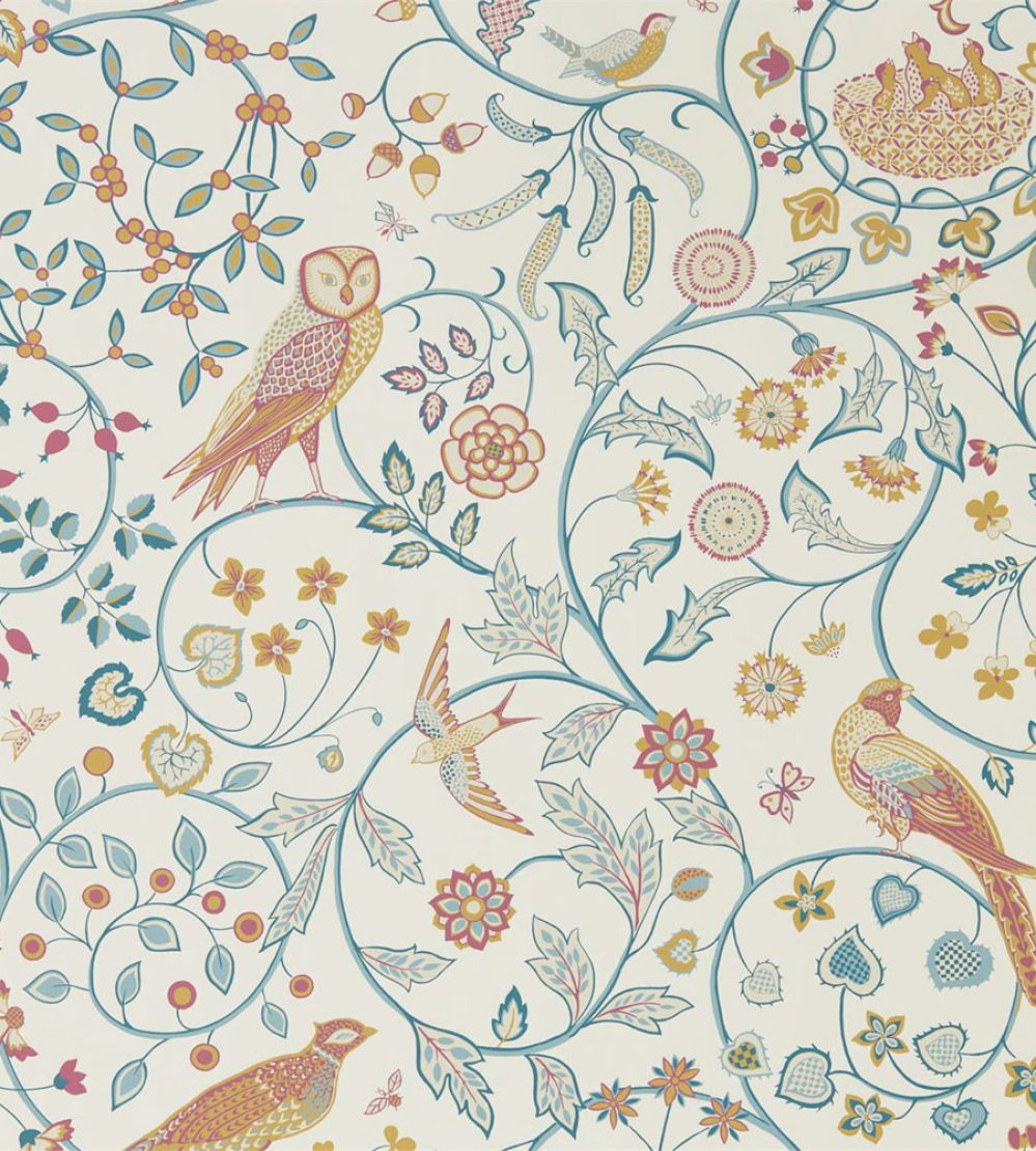 Newill Wallpaper by Morris & Co Indigo Saffron