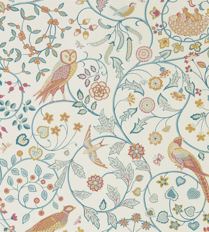 Newill Wallpaper by Morris & Co Indigo Saffron