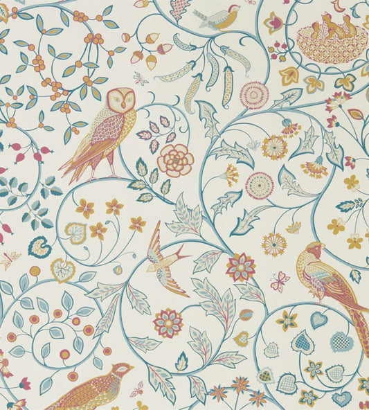 Newill Wallpaper by Morris & Co Indigo Saffron