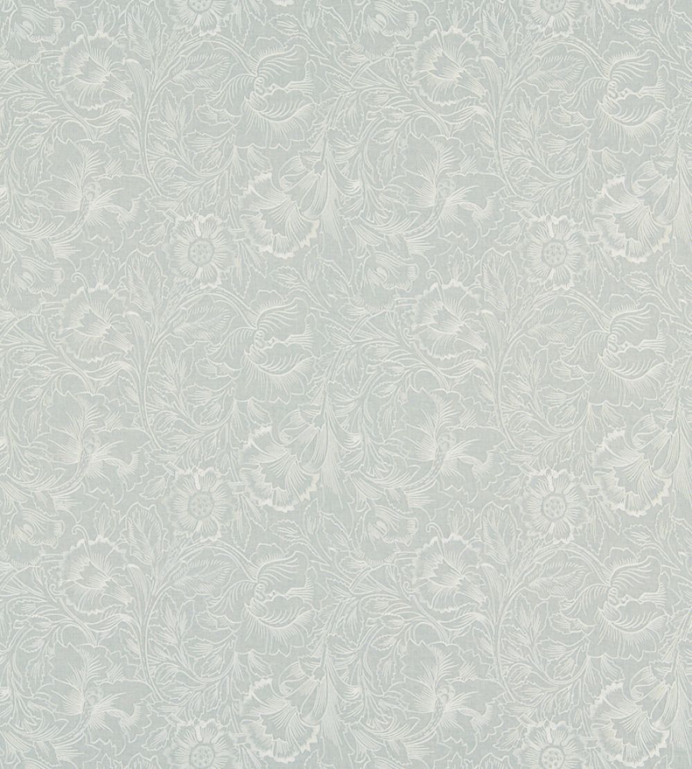 Pure Poppy Embroidery Fabric by Morris & Co Wild Mint