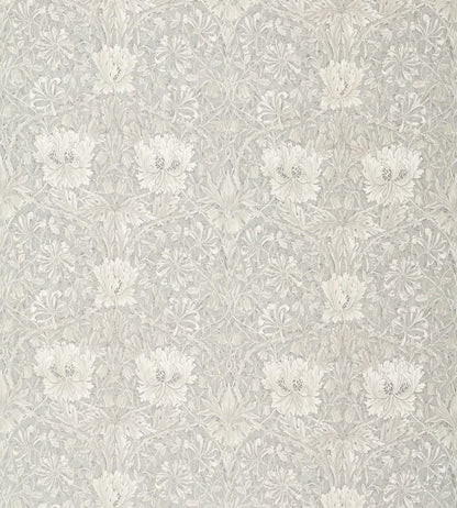 Pure Honeysuckle & Tulip Fabric by Morris & Co Light Grey Blue