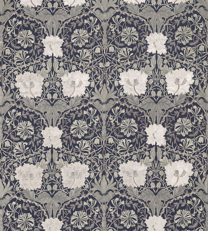 Pure Honeysuckle & Tulip Embroidery Fabric by Morris & Co Inky Purple