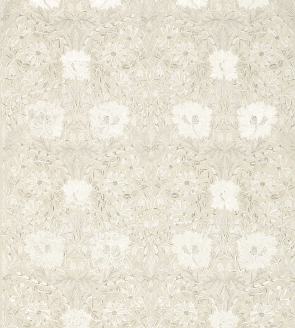 Pure Honeysuckle & Tulip Embroidery Fabric by Morris & Co Linen