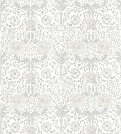 Pure Honeysuckle & Tulip Embroidery Fabric by Morris & Co Lightish Grey