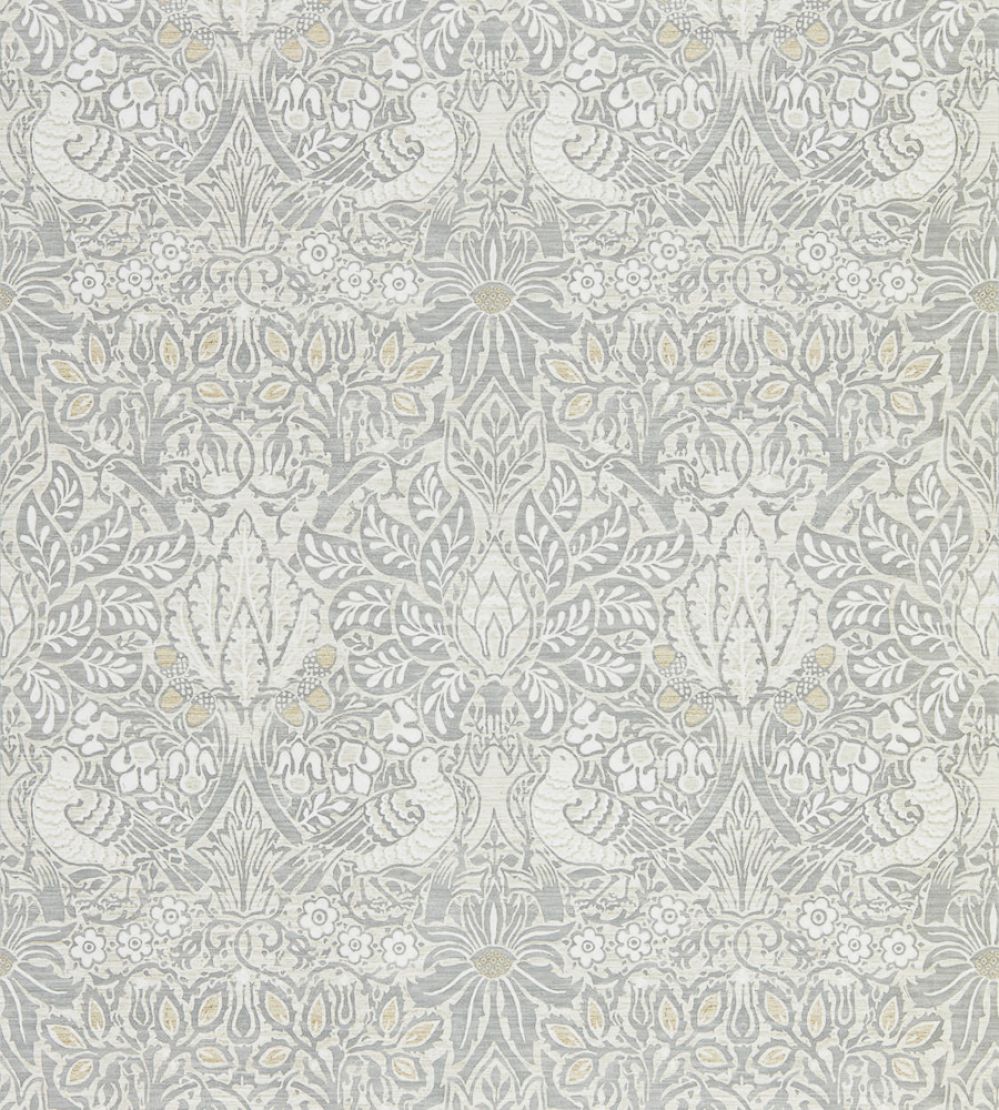 Pure Dove & Rose Wallpaper by Morris & Co Cloud Grey