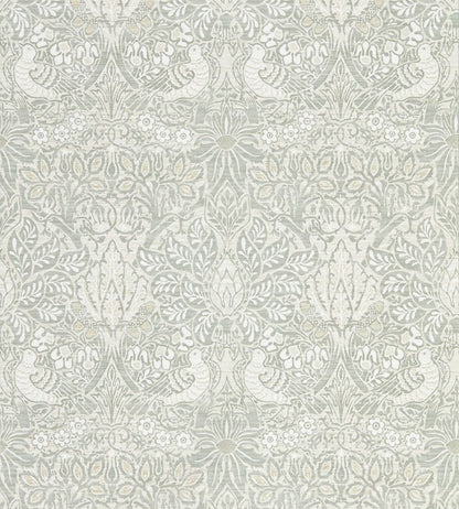 Pure Dove & Rose Wallpaper by Morris & Co Grey Blue