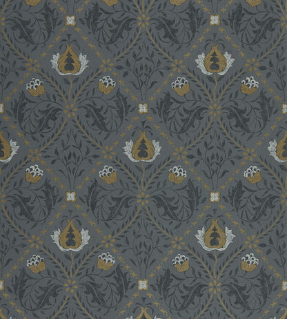 Pure Trellis Wallpaper by Morris & Co Black Ink