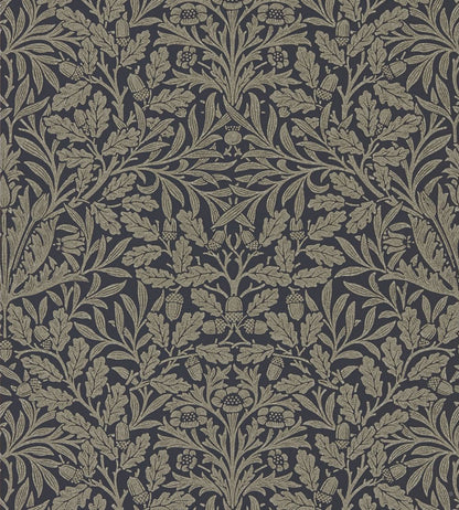 Pure Acorn Wallpaper by Morris & Co Charcoal/Gilver