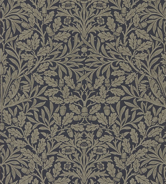 Pure Acorn Wallpaper by Morris & Co Charcoal/Gilver