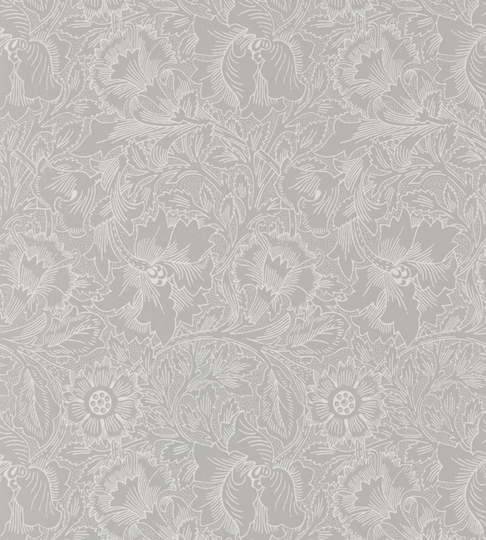 Pure Poppy Wallpaper by Morris & Co Dove/Chalk
