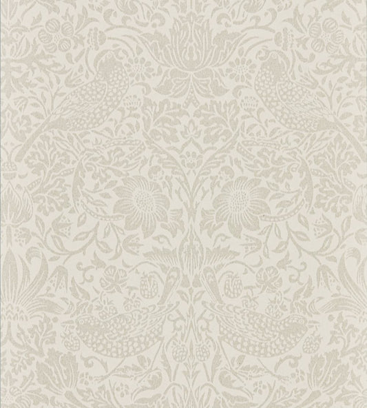 Pure Strawberry Thief Wallpaper by Morris & Co Ecru/Cream