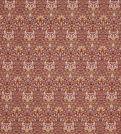 Snakeshead Velvet Fabric by Morris & Co Crimson/Saffron