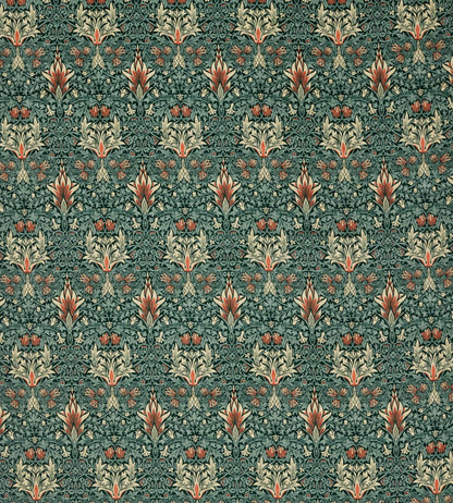 Snakeshead Velvet Fabric by Morris & Co Thistle/Russet
