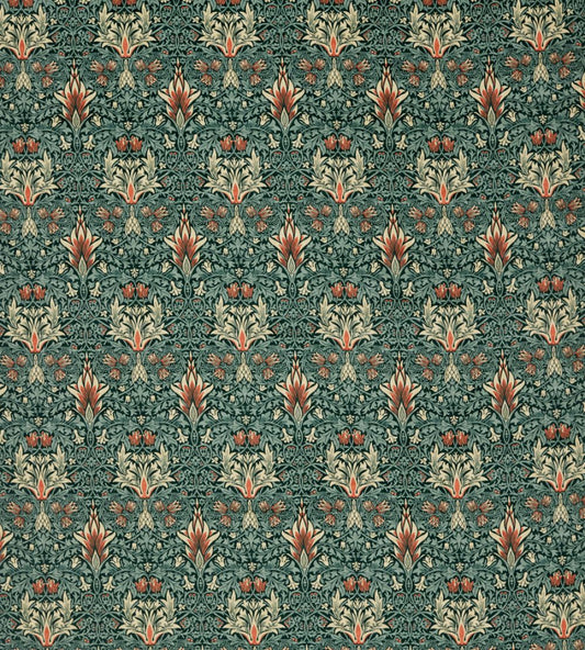 Snakeshead Velvet Fabric by Morris & Co Thistle/Russet