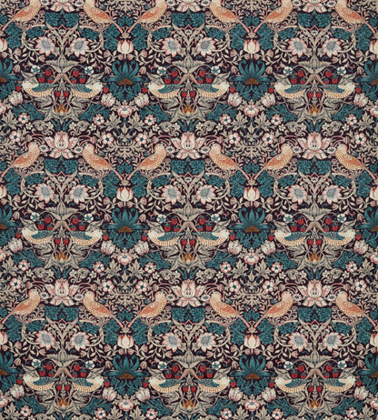 Strawberry Thief Velvet Fabric by Morris & Co Mulberry/Slate