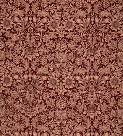Sunflower Velvet Fabric by Morris & Co Kermes/Birch
