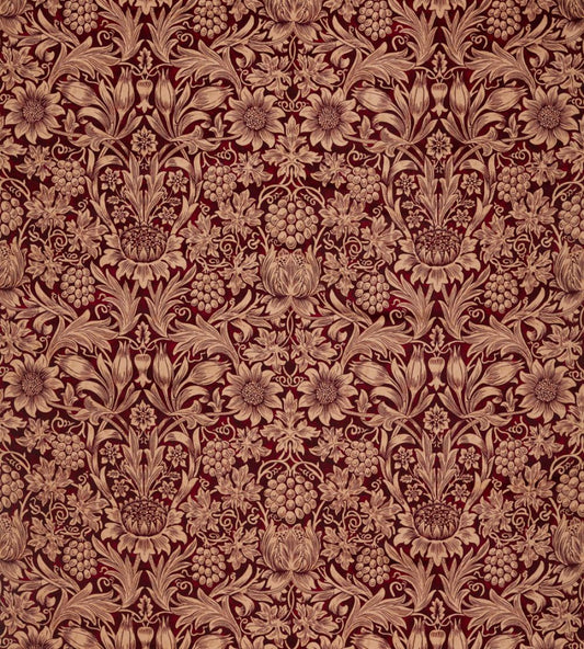 Sunflower Velvet Fabric by Morris & Co Kermes/Birch
