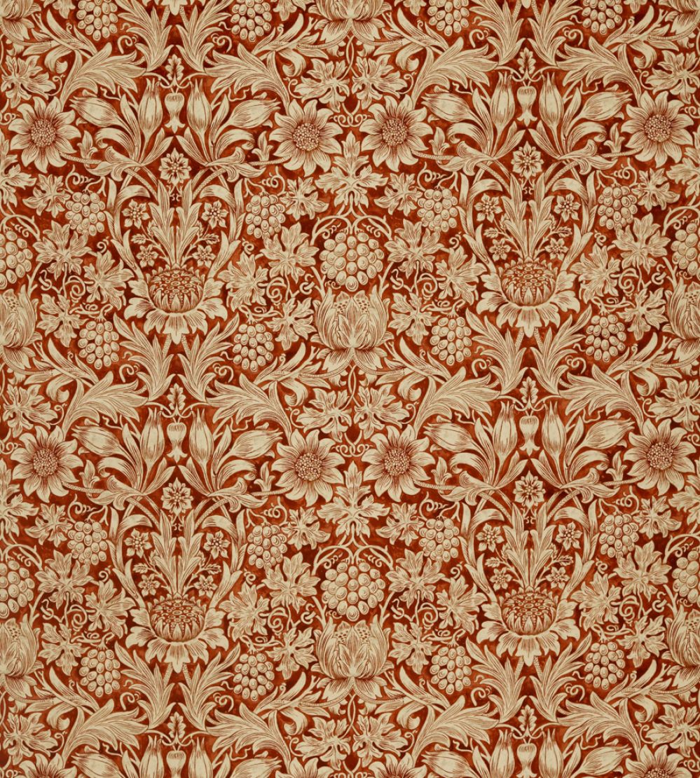 Sunflower Velvet Fabric by Morris & Co Saffron/Vellum
