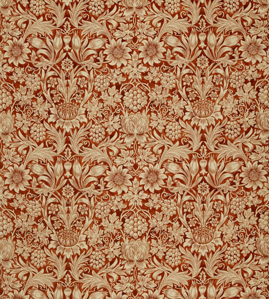 Sunflower Velvet Fabric by Morris & Co Saffron/Vellum