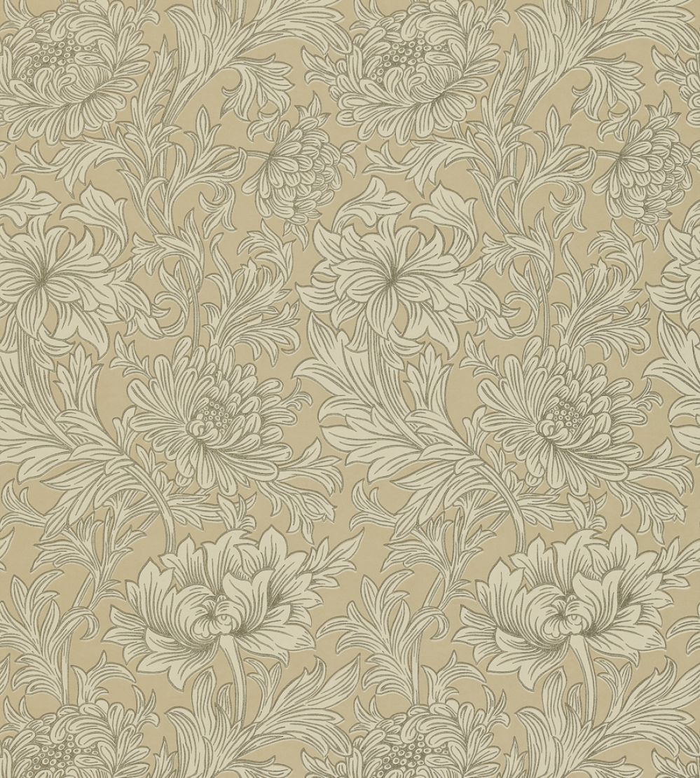 Chrysanthemum Wallpaper by Morris & Co Ivory/Gold