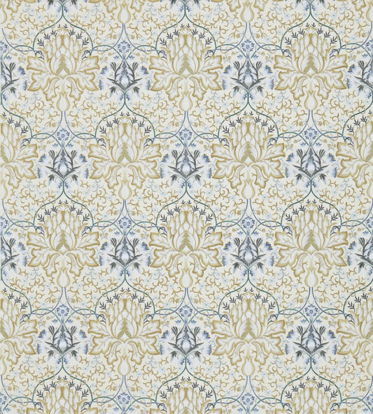 Artichoke Embroidery Fabric by Morris & Co Soft Gold/Cream