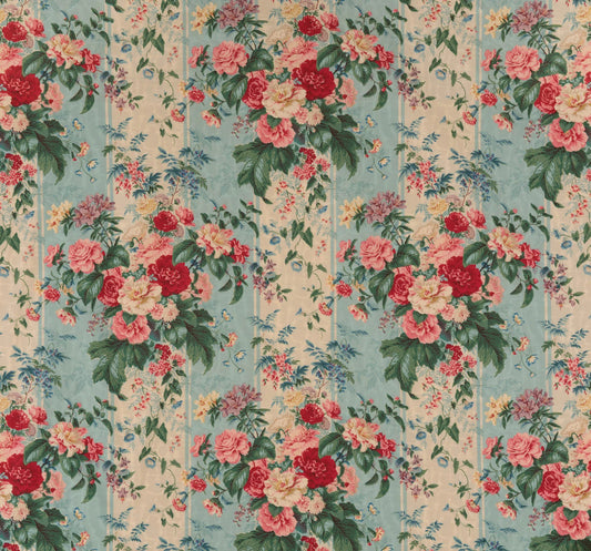 Mortefontaine Fabric by Le Manach in Bleu Vert (L4238001)