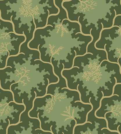 Moss Trellis Wallpaper by Cole & Son Evergreen & Antique Gold