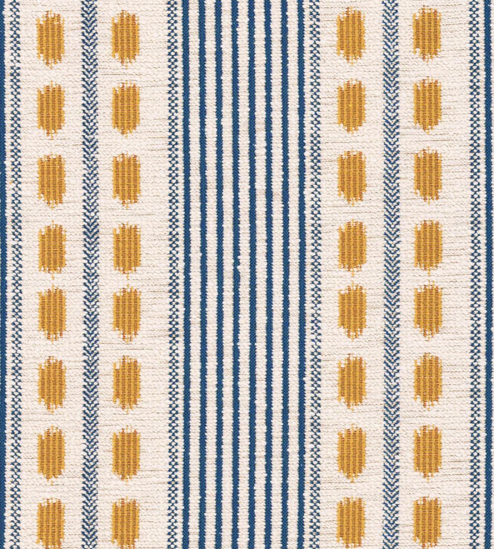 Mouassine Fabric by MINDTHEGAP Blue and Yellow