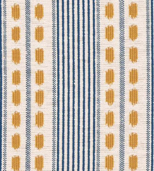 Mouassine Fabric by MINDTHEGAP Blue and Yellow