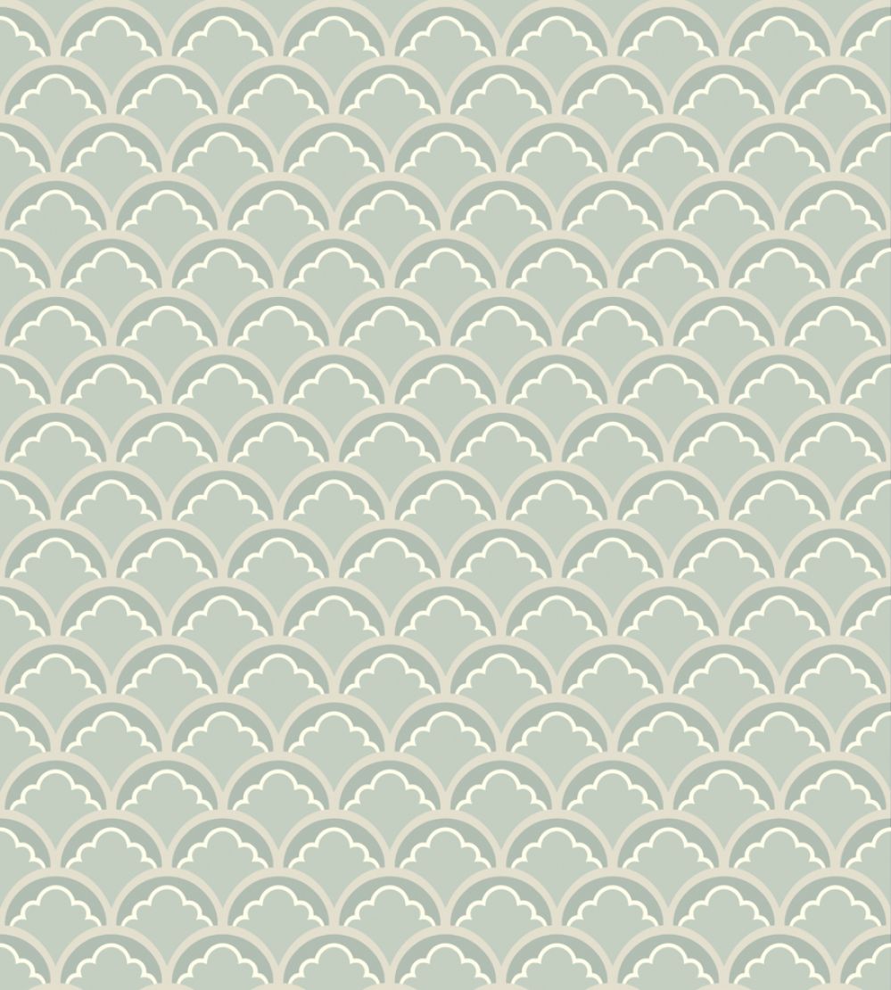 Mount Temple Small Wallpaper by GP & J Baker Aqua