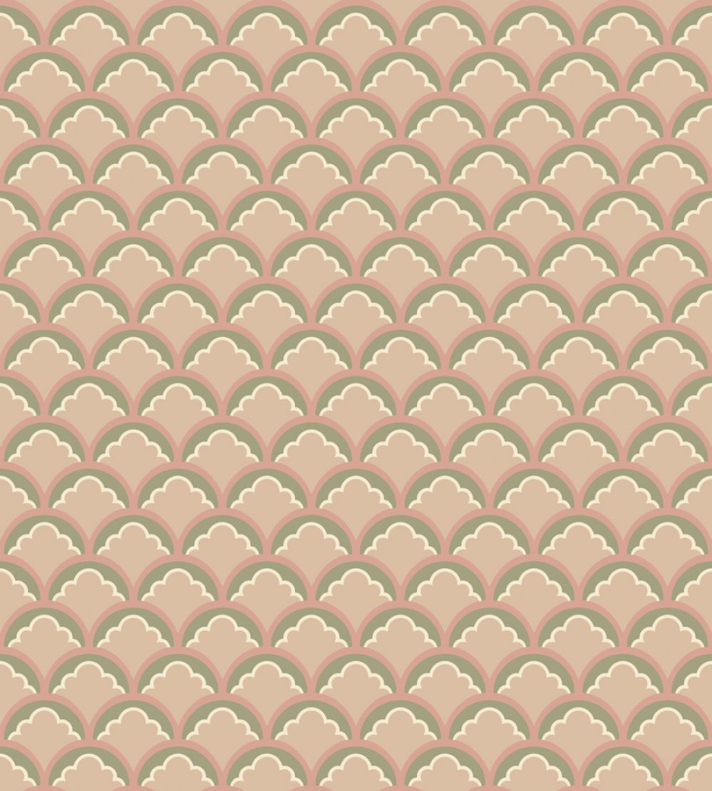 Mount Temple Small Wallpaper by GP & J Baker Blush/Green