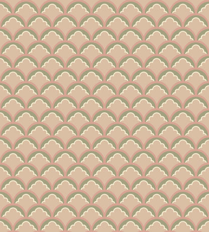 Mount Temple Small Wallpaper by GP & J Baker Blush/Green