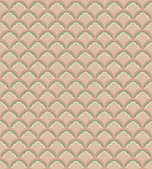 Mount Temple Small Wallpaper by GP & J Baker Blush/Green