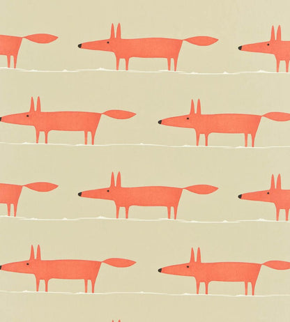 Mr Fox Fabric by Scion Neutral / Paprika