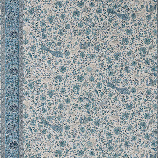 Mughal Menagerie Mazarine Blue mural by Zoffany