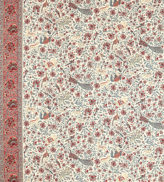 Mughal Menagerie Fabric by Zoffany Indigo/Madder