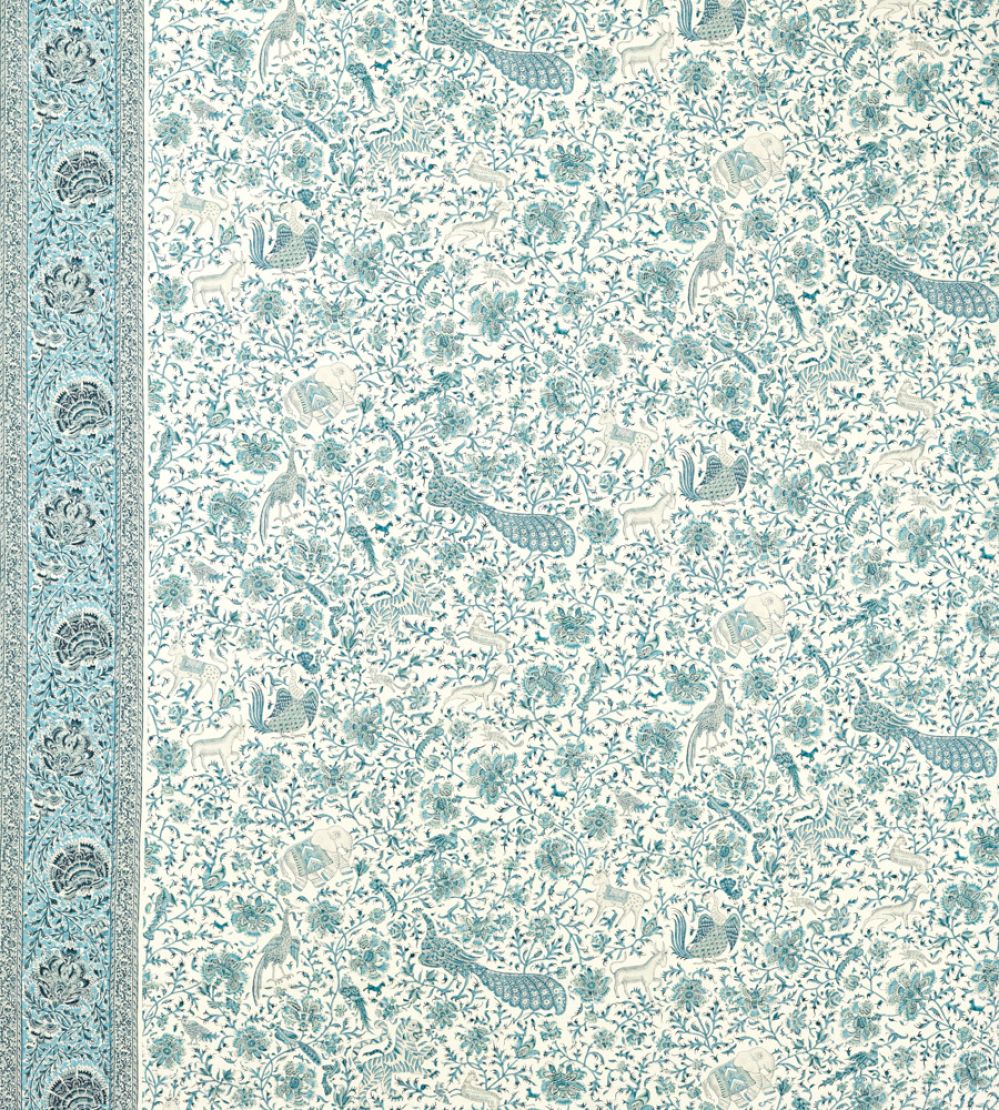 Mughal Menagerie Fabric by Zoffany Mazarine Blue
