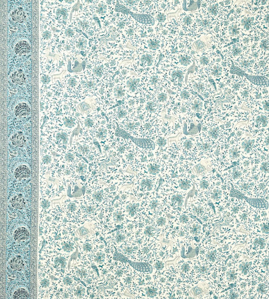 Mughal Menagerie Fabric by Zoffany Mazarine Blue