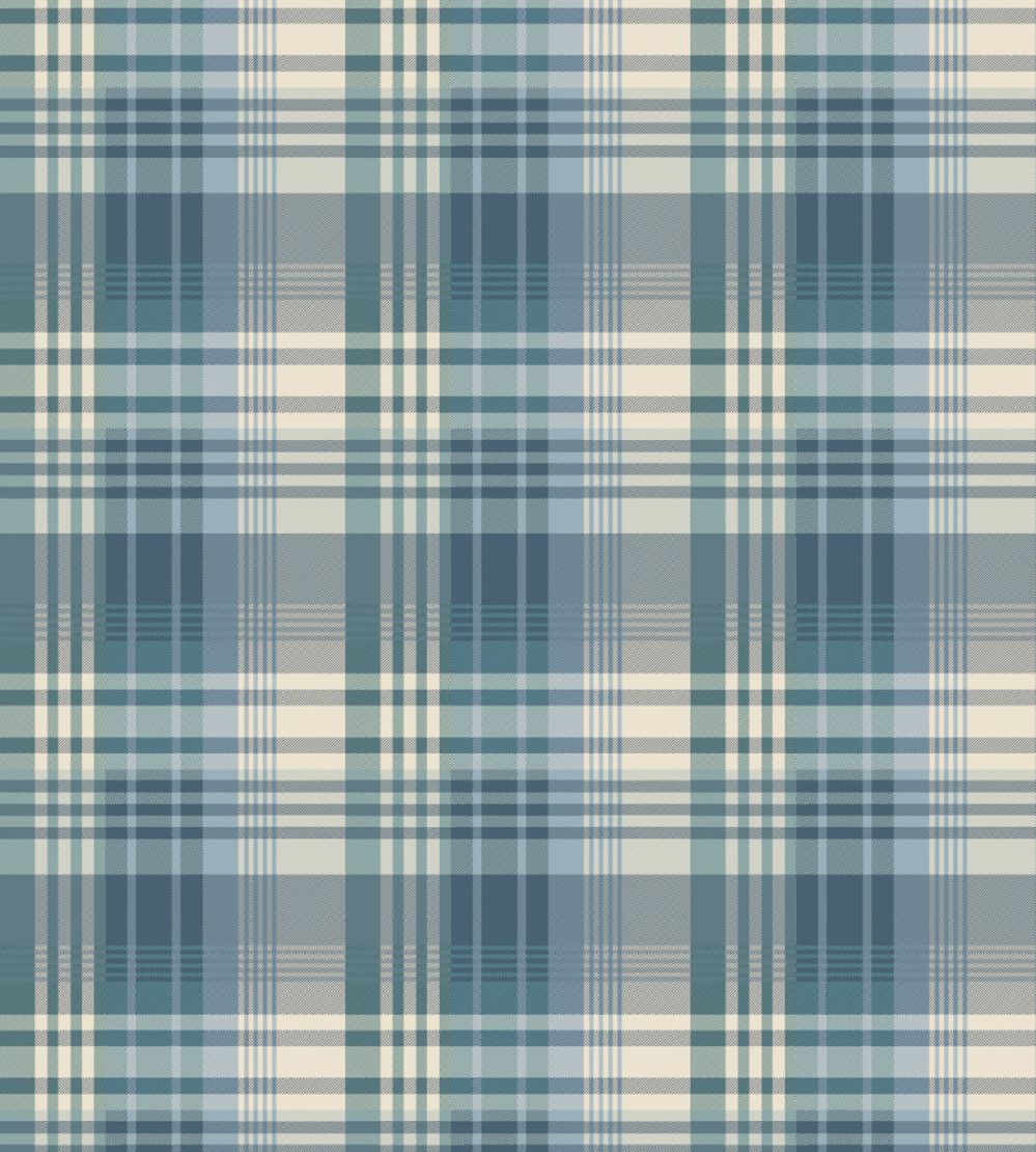 Mulberry Ancient Tartan Wallpaper by Mulberry Home Teal