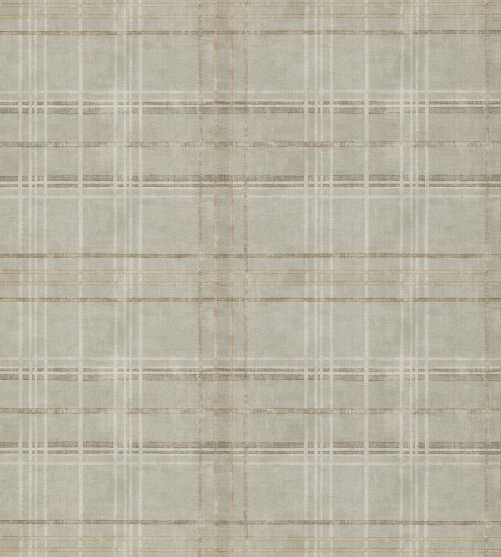 Shetland Plaid Wallpaper by Mulberry Home Woodsmoke