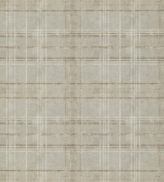 Shetland Plaid Wallpaper by Mulberry Home Woodsmoke