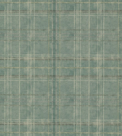 Shetland Plaid Wallpaper by Mulberry Home Teal