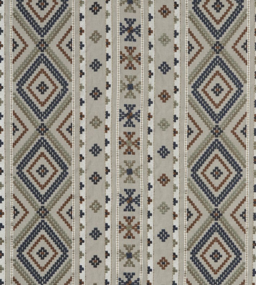 Shaftesbury Fabric by Mulberry Home Blue/Lovat