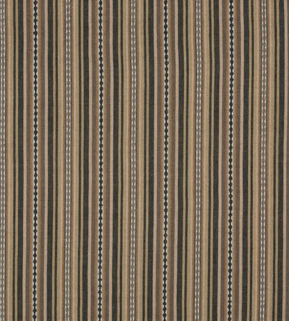Dalton Stripe Fabric by Mulberry Home Charcoal/Bronze