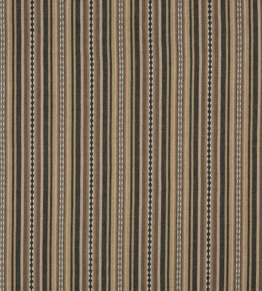 Dalton Stripe Fabric by Mulberry Home Charcoal/Bronze
