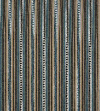 Dalton Stripe Fabric by Mulberry Home Indigo/Teal
