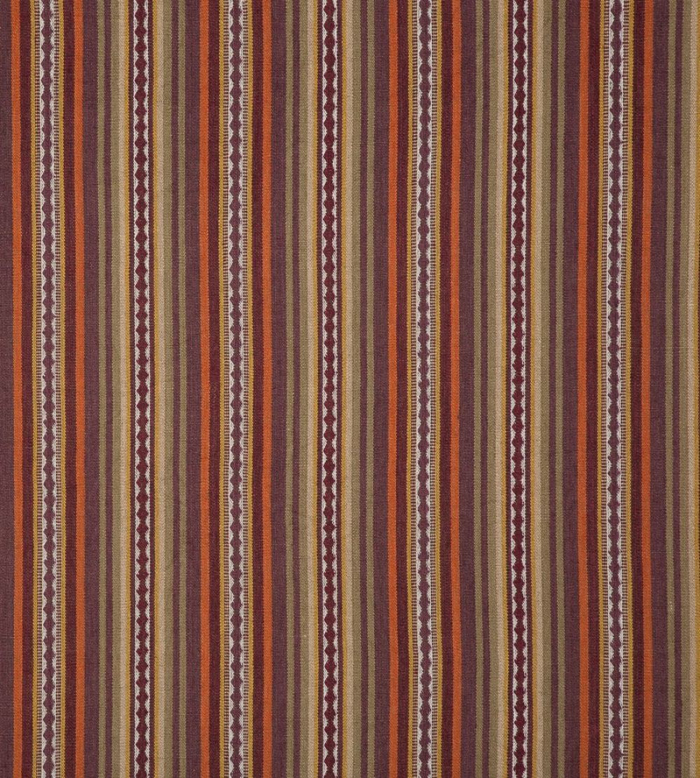 Dalton Stripe Fabric by Mulberry Home Spice/Plum